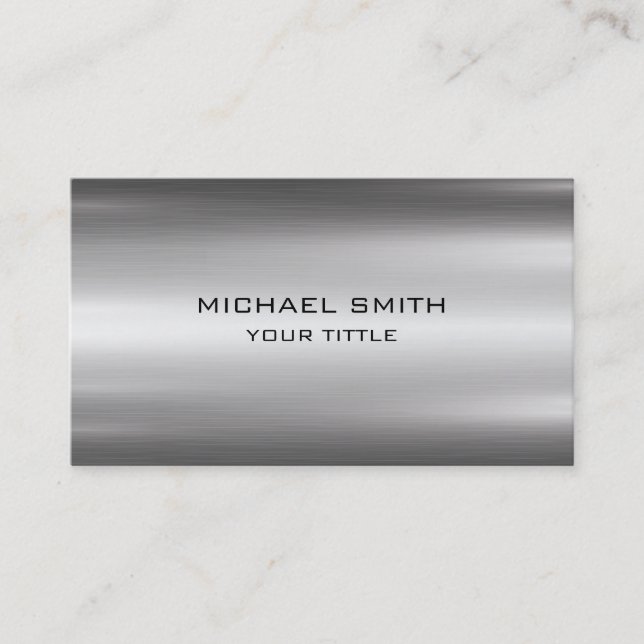Professionell Metall Elegant Modern Silver Visitkort (Framsida)