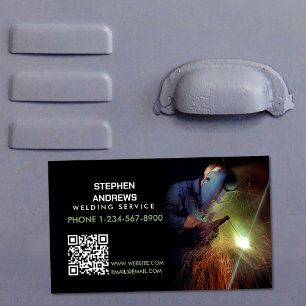 Professionell Metall Welding Fabrication QR-kod Magnetiska Visitkort