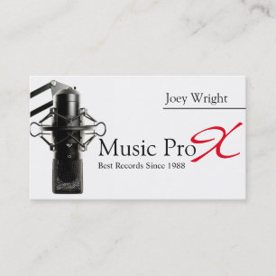 Professionell Microphone Music Recording Studio Visitkort