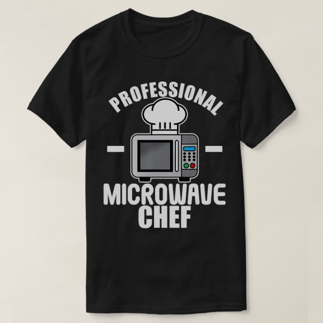 Professionell Microwave Oven Chef Funny Cooking t  Shirt (Design framsida)
