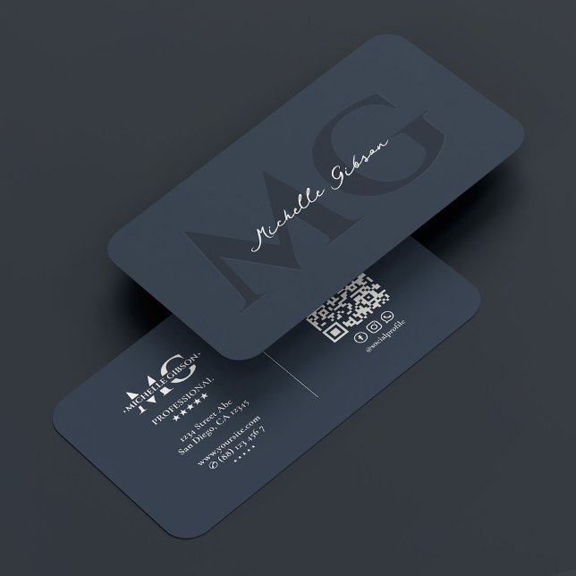 Professionell Minimal kolblått Visitkort (Professional Minimal Charcoal Blue Business Card
)