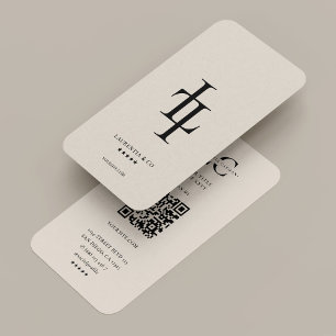 Professionell Minimal L Monogram Logotyp Sand Visitkort