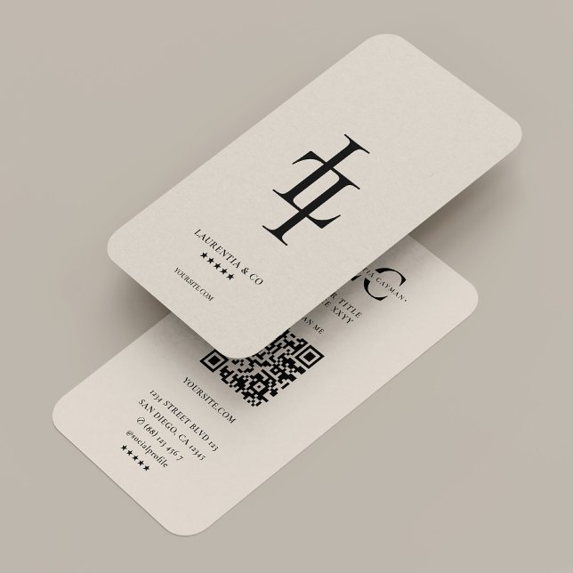 Professionell Minimal L Monogram Logotyp Sand Visitkort (Professional Minimal L Monogram Logo Sand Business Card
)