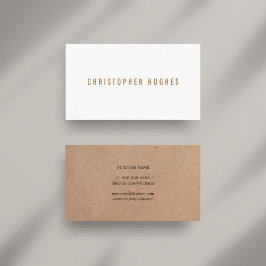 Professionell Minimal Light Brown Kraft Consultant Visitkort