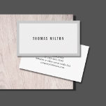 Professionell Minimal Light Grått White Consultant Visitkort<br><div class="desc">Enkel grått-vit visitkortsmall för anpassade. Elegants- och coolans utformning. Perfekt för eventuella professioneller.</div>