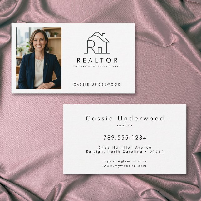 Professionell Minimal Modern Fastighetsförmedling  Visitkort (Professional Minimal Modern Real Estate Business Card)