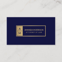 Professionell Minimal Monogram Guld/marinadvokat