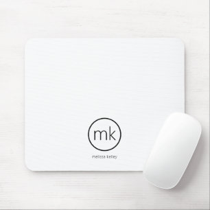 Professionell Minimal Monogram Initial Ren Vit Musmatta