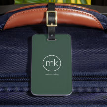 Professionell Minimal Monogram Initial Skogsgrön
