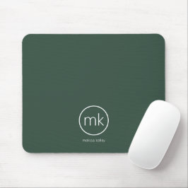 Professionell Minimal Monogram Initial Skogsgrön Musmatta
