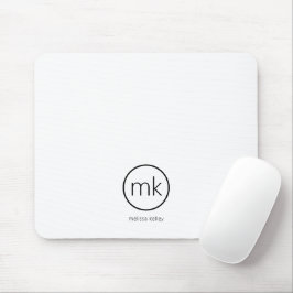 Professionell Minimal monogram Initialt ren vit Musmatta