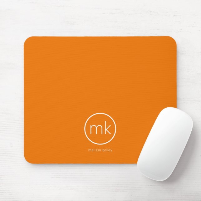 Professionell Minimal monogram Orange av tangerin Musmatta (Med mus)