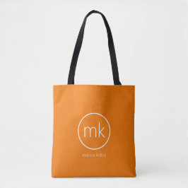Professionell Minimal monogram Orange av tangerin Tygkasse