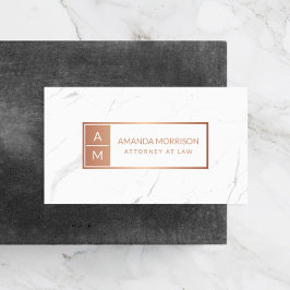 Professionell Minimal monogram Ro Guld/Marble Visitkort