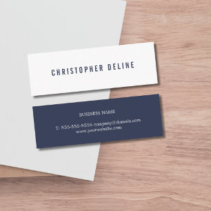 Professionell Minimalialist Mörk blått White Con Mini Visitkort