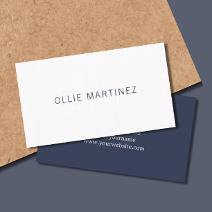 Professionell Minimalialist Mörk blått White Consu Visitkort