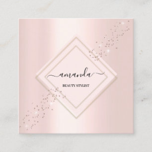 Professionell Minimalism Ram Rosa ros Glitter Fyrkantigt Visitkort