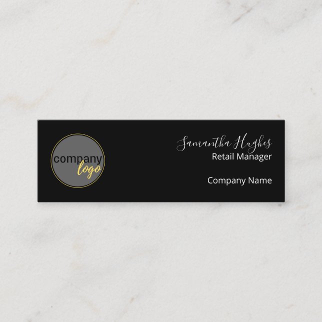 PROFESSIONELL MINIMALIST BLACK WHITE Business LOGO Mini Visitkort (Framsida)