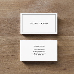 Professionell Minimalist Black White Consultant Visitkort