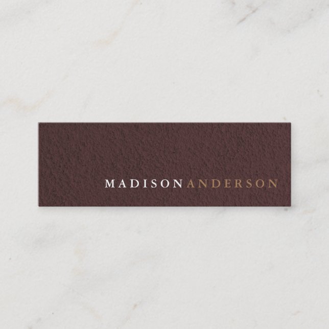Professionell Minimalist Brown Kraft Sand Papper Mini Visitkort (Framsida)