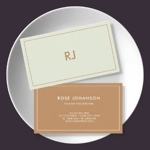 Professionell Minimalist Brown Pastel Consultant Visitkort