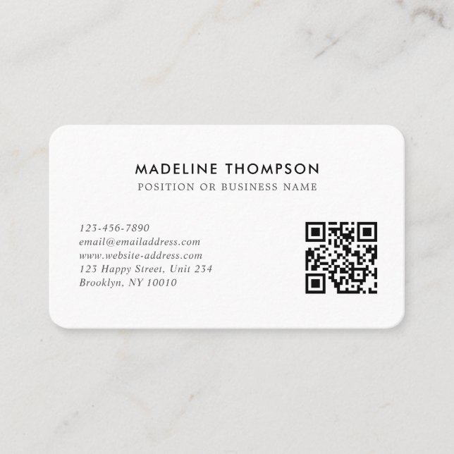 Professionell Minimalist Company Logotyp QR-kod Visitkort (Framsida)