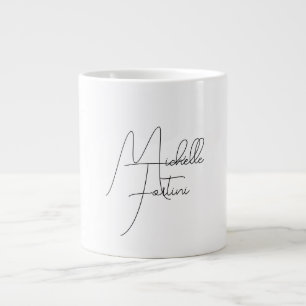 Professionell minimalist modern handstil namn jumbo mugg
