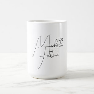 Professionell minimalist modern handstil namn kaffemugg