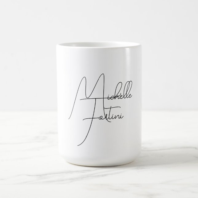 Professionell minimalist modern handstil namn kaffemugg (Center)