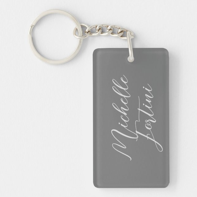 Professionell minimalist modern handstil namn nyckelring (Framsidan)