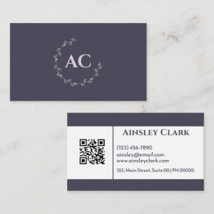 Professionell Minimalist Monogram Mauve White Clea Visitkort