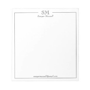 Professionell Minimalist Monogram Namn Business Anteckningsblock
