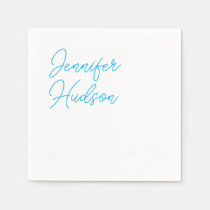 Professionell minimalistisk azure blue calligraphy pappersservett