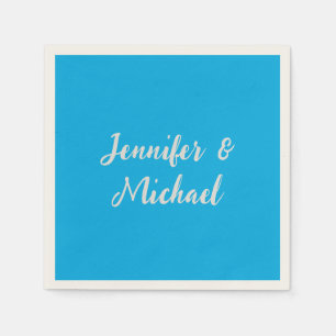 Professionell minimalistisk azure blue calligraphy pappersservett