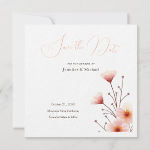 Professionell minimalistisk blomster  spara datumet