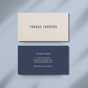Professionell Minimalistisk Blue Beige Consultant Visitkort