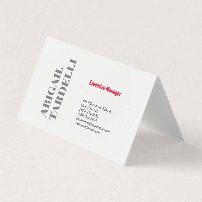 Professionell minimalistisk djärv modern anpassad  visitkort (Framsida)