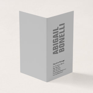 Professionell minimalistisk djärv modern grått visitkort
