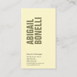 Professionell minimalistisk djärv modern krämfärg visitkort