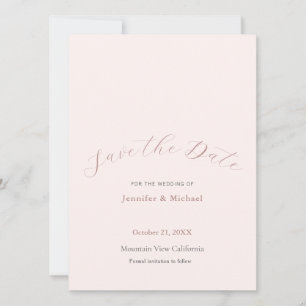 Professionell minimalistisk enfärgad roséguld färg spara datumet