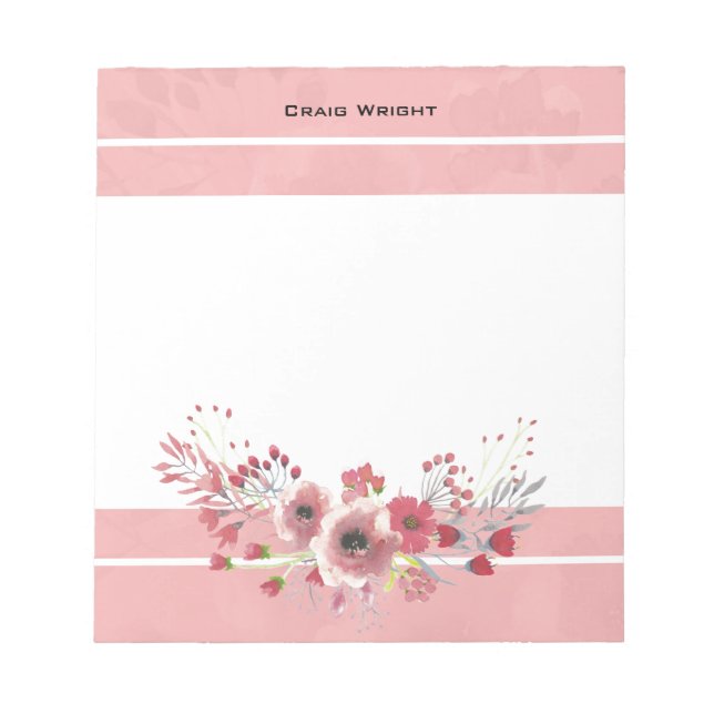 Professionell minimalistisk enkel blomster anteckningsblock (Framsida)