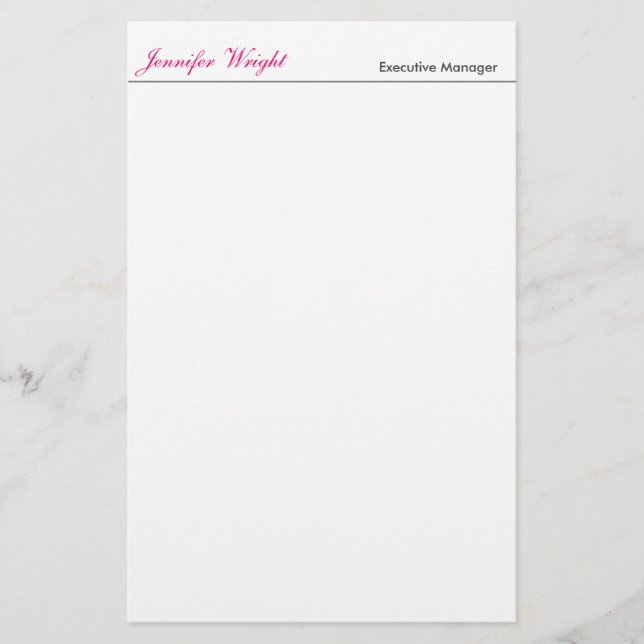 Professionell minimalistisk enkel elegant kalligra brevpapper (Framsida)