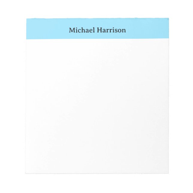 Professionell Minimalistisk Enkel Klassisk Blå Vit Anteckningsblock (Framsida)