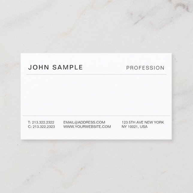 Professionell - minimalistisk enkel modern Elegant Visitkort (Framsida)
