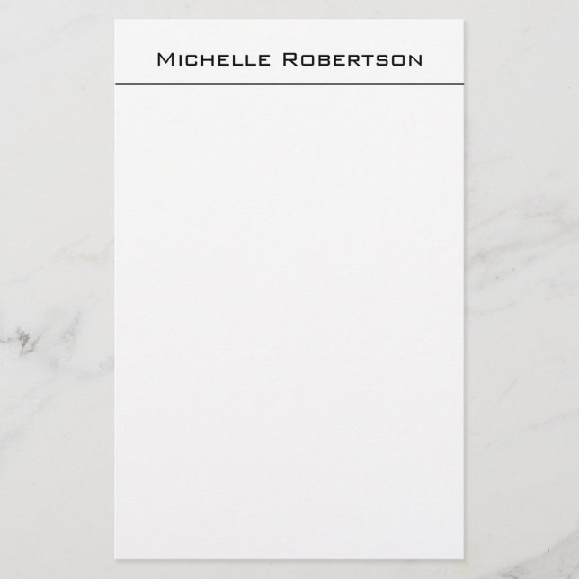 Professionell minimalistisk enkel modern namn brevpapper (Framsida)