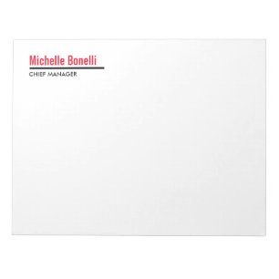 Professionell minimalistisk enkel vit modern enkel anteckningsblock