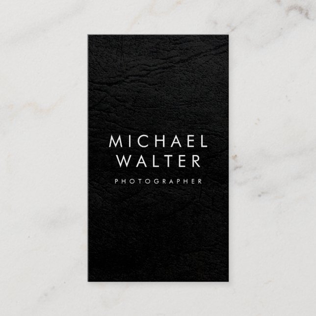 Professionell Minimalistisk Faux-läder Visitkort (Framsida)