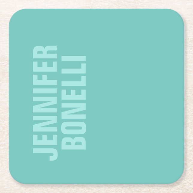 Professionell minimalistisk fet blå namn underlägg papper kvadrat (Framsidan)