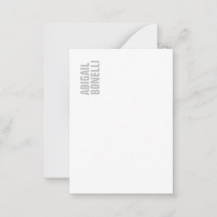 Professionell minimalistisk fet modern grått vit anteckningskort
