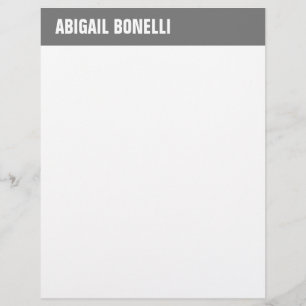 Professionell minimalistisk fet namn chic grått vi brevhuvud